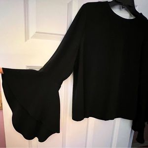 Black back button down shirt